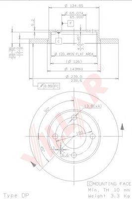 VILLAR 6280152 Тормозной диск
