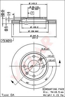 VILLAR 6280258 Тормозной диск