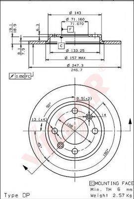 VILLAR 6280273 Тормозной диск