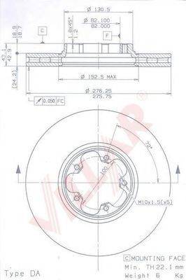 VILLAR 6280298 Тормозной диск