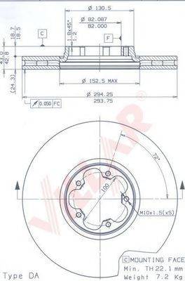 VILLAR 6280300 Тормозной диск