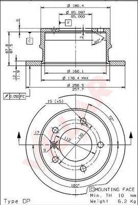 VILLAR 6280420 Тормозной диск