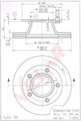 VILLAR 6280801 Тормозной диск