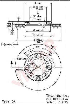 VILLAR 6281199 Тормозной диск