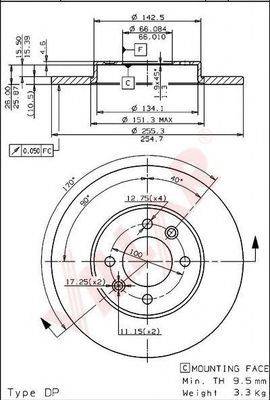 VILLAR 6281219 Тормозной диск