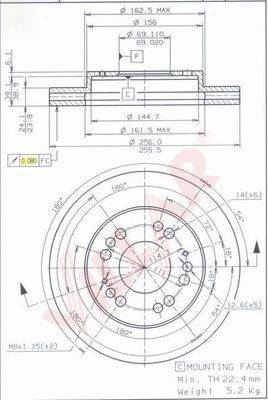 VILLAR 6281245 Тормозной диск