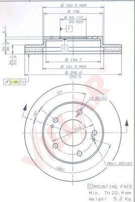 VILLAR 6281248 Тормозной диск