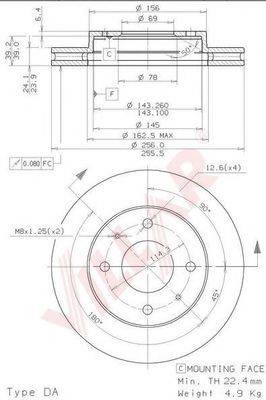 VILLAR 6281400 Тормозной диск