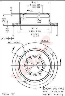 VILLAR 6281401 Тормозной диск