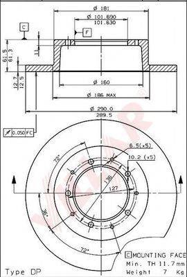 VILLAR 6281446 Тормозной диск