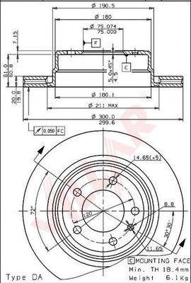 VILLAR 6281455 Тормозной диск