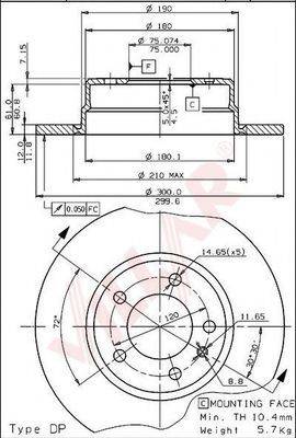 VILLAR 6281459 Тормозной диск