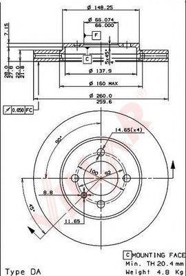 VILLAR 6281463 Тормозной диск