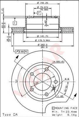 VILLAR 6281476 Тормозной диск