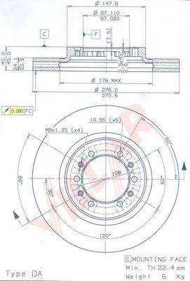 VILLAR 6281501 Тормозной диск