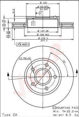 VILLAR 6281579 Тормозной диск