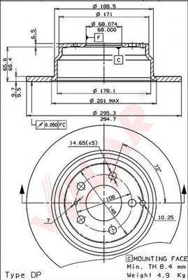 VILLAR 6281612 Тормозной диск