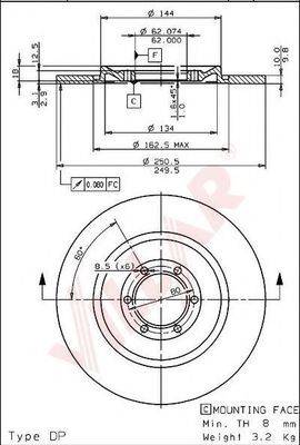 VILLAR 6281729 Тормозной диск