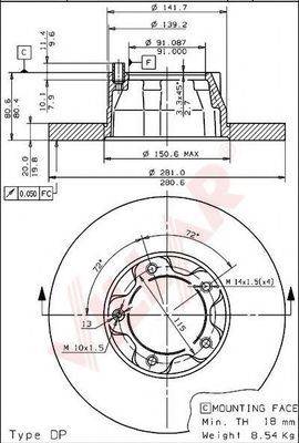 VILLAR 6281746 Тормозной диск