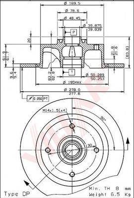 VILLAR 6281751 Тормозной диск