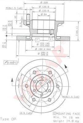 VILLAR 6281818 Тормозной диск
