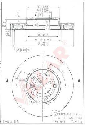 VILLAR 6282000 Тормозной диск