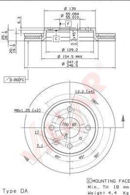 VILLAR 6282022 Тормозной диск