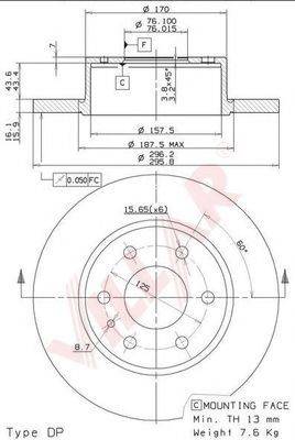 VILLAR 6282040 Тормозной диск