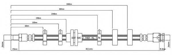 MOTAQUIP VBH836 Тормозной шланг