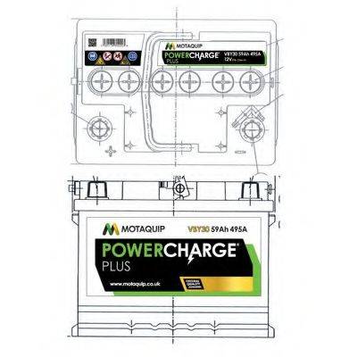 MOTAQUIP VBY30 Стартерная аккумуляторная батарея