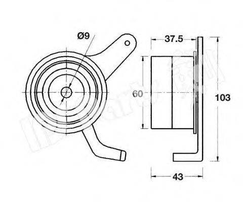 IPS PARTS ITB6516 Устройство для натяжения ремня, ремень ГРМ