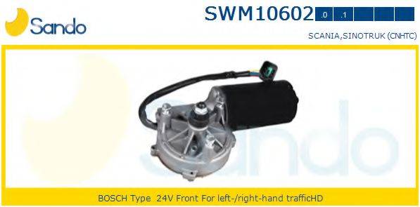 SANDO SWM106020 Двигатель стеклоочистителя
