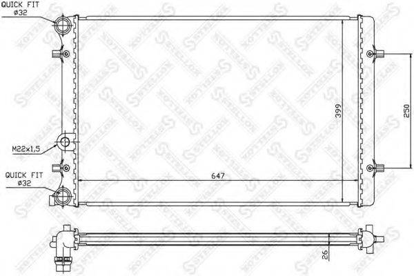 STELLOX 1025006SX Радиатор, охлаждение двигателя