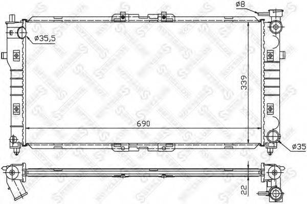 STELLOX 1025033SX Радиатор, охлаждение двигателя