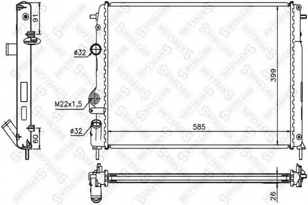 STELLOX 1025038SX Радиатор, охлаждение двигателя