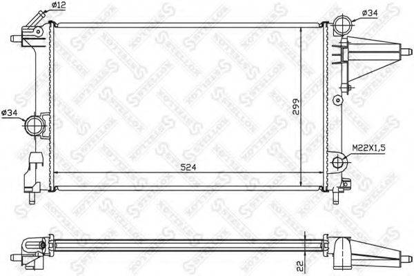 STELLOX 1025047SX Радиатор, охлаждение двигателя