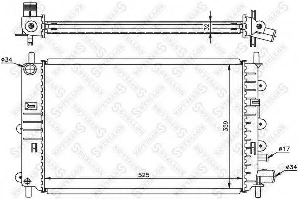 STELLOX 1025055SX Радиатор, охлаждение двигателя