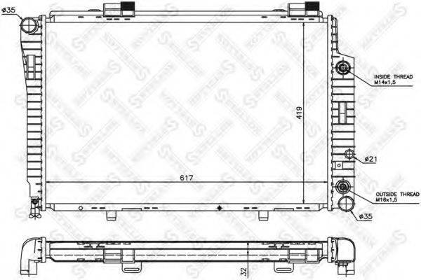 STELLOX 1025095SX Радиатор, охлаждение двигателя