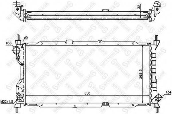 STELLOX 1025203SX Радиатор, охлаждение двигателя