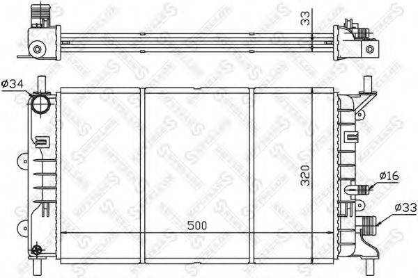 STELLOX 1025213SX Радиатор, охлаждение двигателя