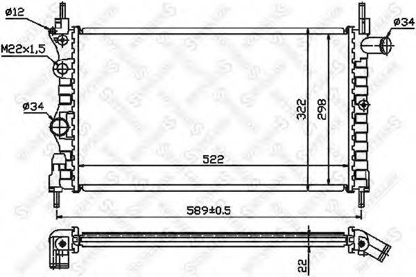 STELLOX 1025223SX Радиатор, охлаждение двигателя