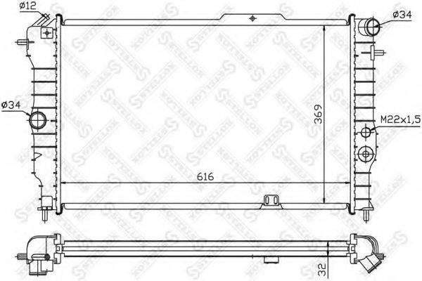 STELLOX 1025251SX Радиатор, охлаждение двигателя