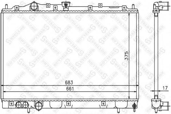 STELLOX 1025258SX Радиатор, охлаждение двигателя