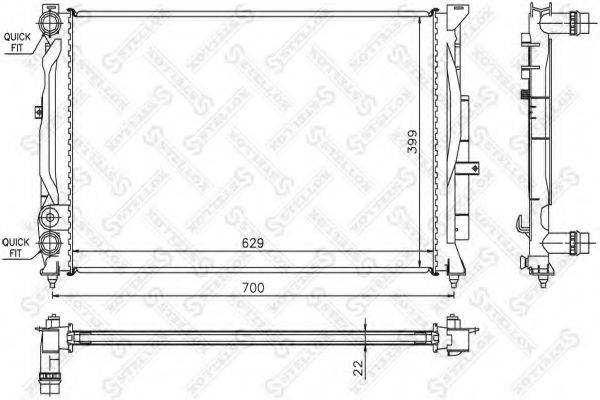 STELLOX 1025288SX Радиатор, охлаждение двигателя