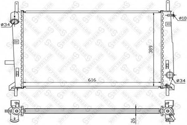 STELLOX 1025291SX Радиатор, охлаждение двигателя