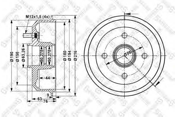 STELLOX 60252526SX Тормозной барабан