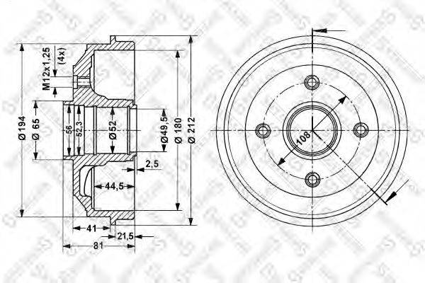 STELLOX 60253705SX Тормозной барабан