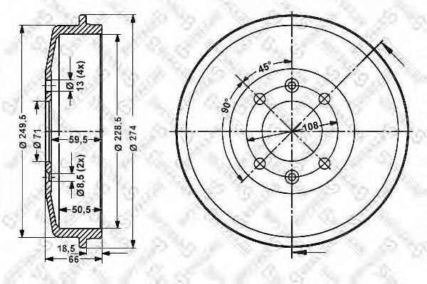 STELLOX 60253708SX Тормозной барабан