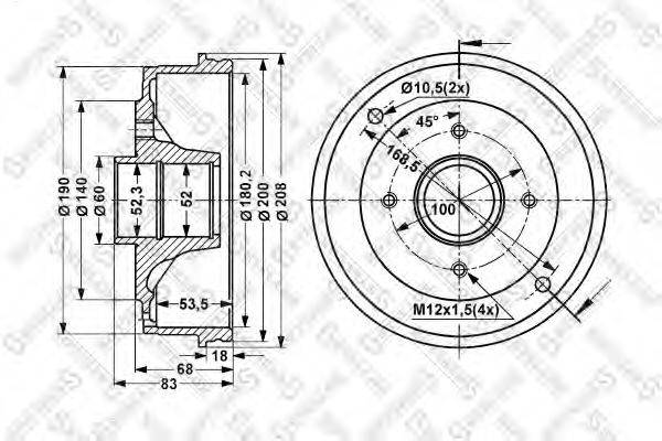 STELLOX 60253906SX Тормозной барабан