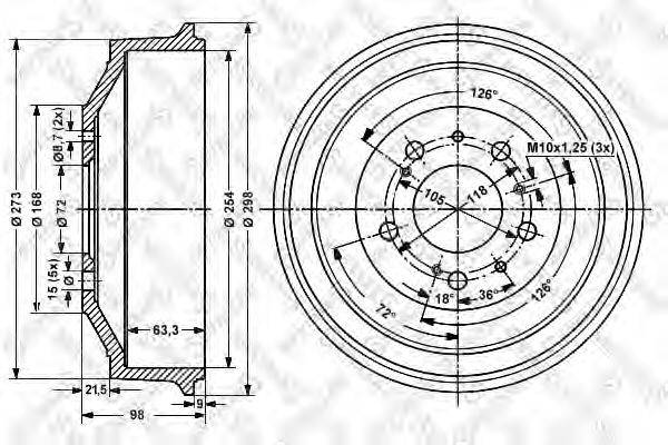 STELLOX 60269906SX Тормозной барабан